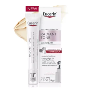 Eucerin Radiant Tone Eye Cream Dark Circle Corrector, Eye Brightening Cream with Thiamidol and Hyaluronic Acid, Helps Reduce the Look of Eye Puffiness, 0.5 Oz Tube