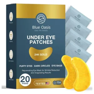 Under Eye Patches for Puffy Eyes and Dark Circles – 24k Gold Under Eye Mask Patches for Puffiness, Beauty & Personal Care Products – Under Eye Masks 20 Pairs Gold Under Eye Patches for Puffy Eyes