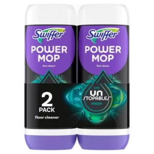 Swiffer PowerMop Floor Cleaning Solution with Unstopables Fresh Scent, PowerMop Refills, Floor Cleaner for Mopping, 25.3 fl oz, 2 Pack