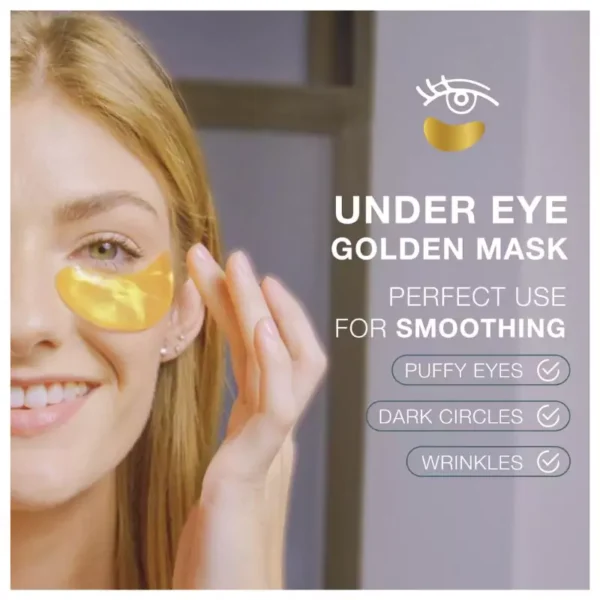 Under Eye Patches for Puffy Eyes and Dark Circles – 24k Gold Under Eye Mask Patches for Puffiness, Beauty & Personal Care Products – Under Eye Masks 20 Pairs Gold Under Eye Patches for Puffy Eyes - Image 3