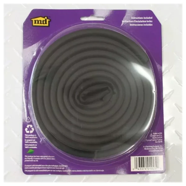 M-D Building Products 01025 17 ft. Black Small Rubber Auto & Marine Weatherseal for All Climates - Image 3